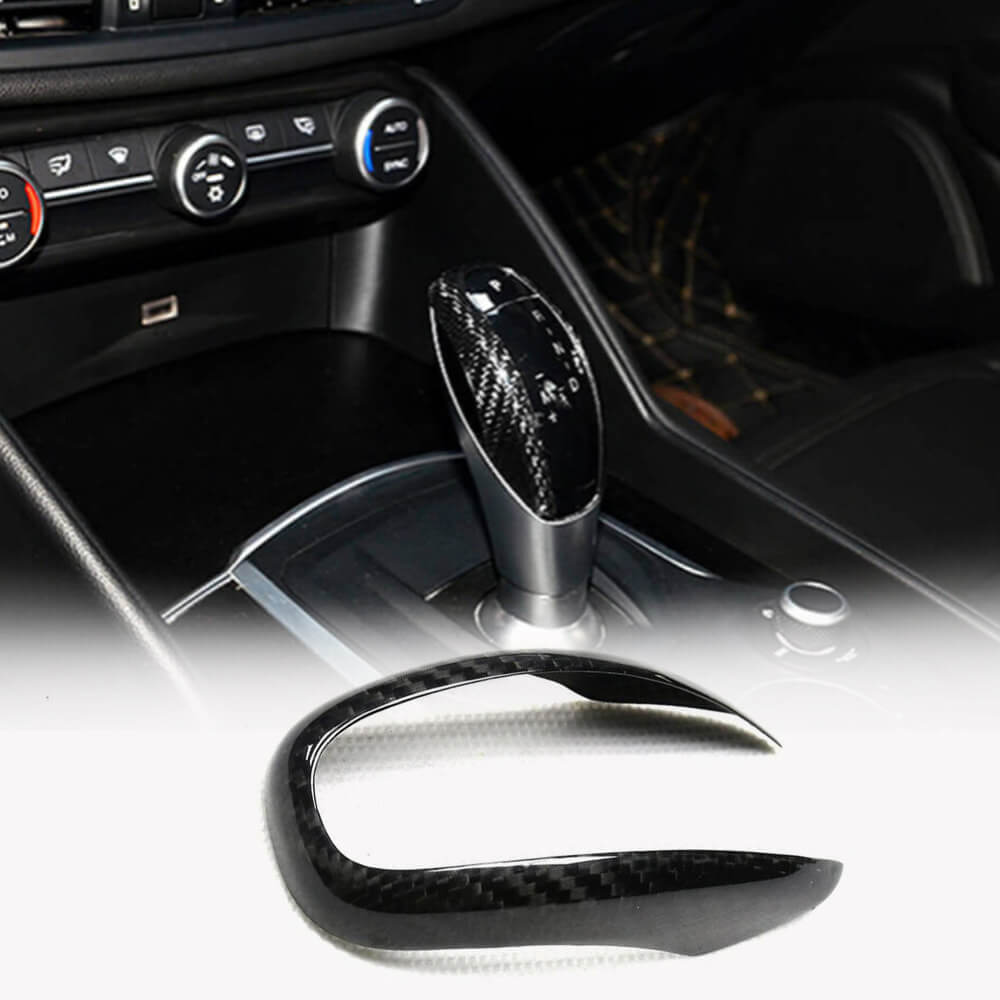 Alfa Romeo Giulia Dry Carbon Fiber Gear Shift Knob Head Cover Trim