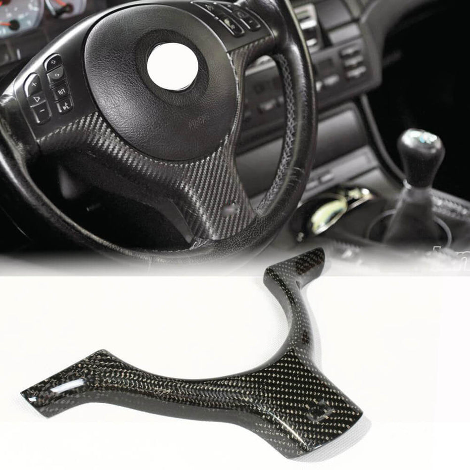 For BMW 3 Series E46 M3 2D 4D 2000-2006 Carbon Fiber Steering Wheel Covers Interior Parts