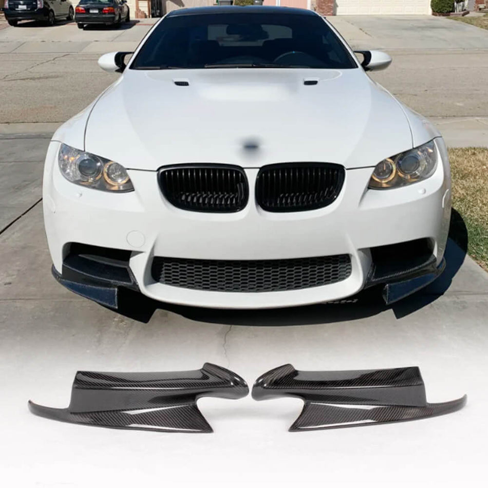 For BMW 3 Series E90 E92 E93 M3 Carbon Fiber Front Bumper Splitter Cupwing Winglets Canard Flaps