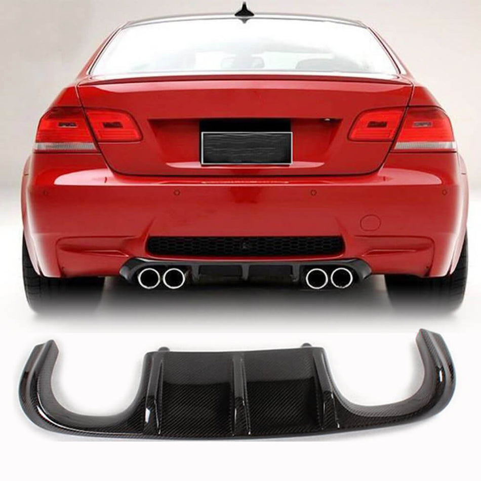 For BMW 3 Series E92 E93 M3 Carbon Fiber Rear Bumper Diffuser Valance Lip