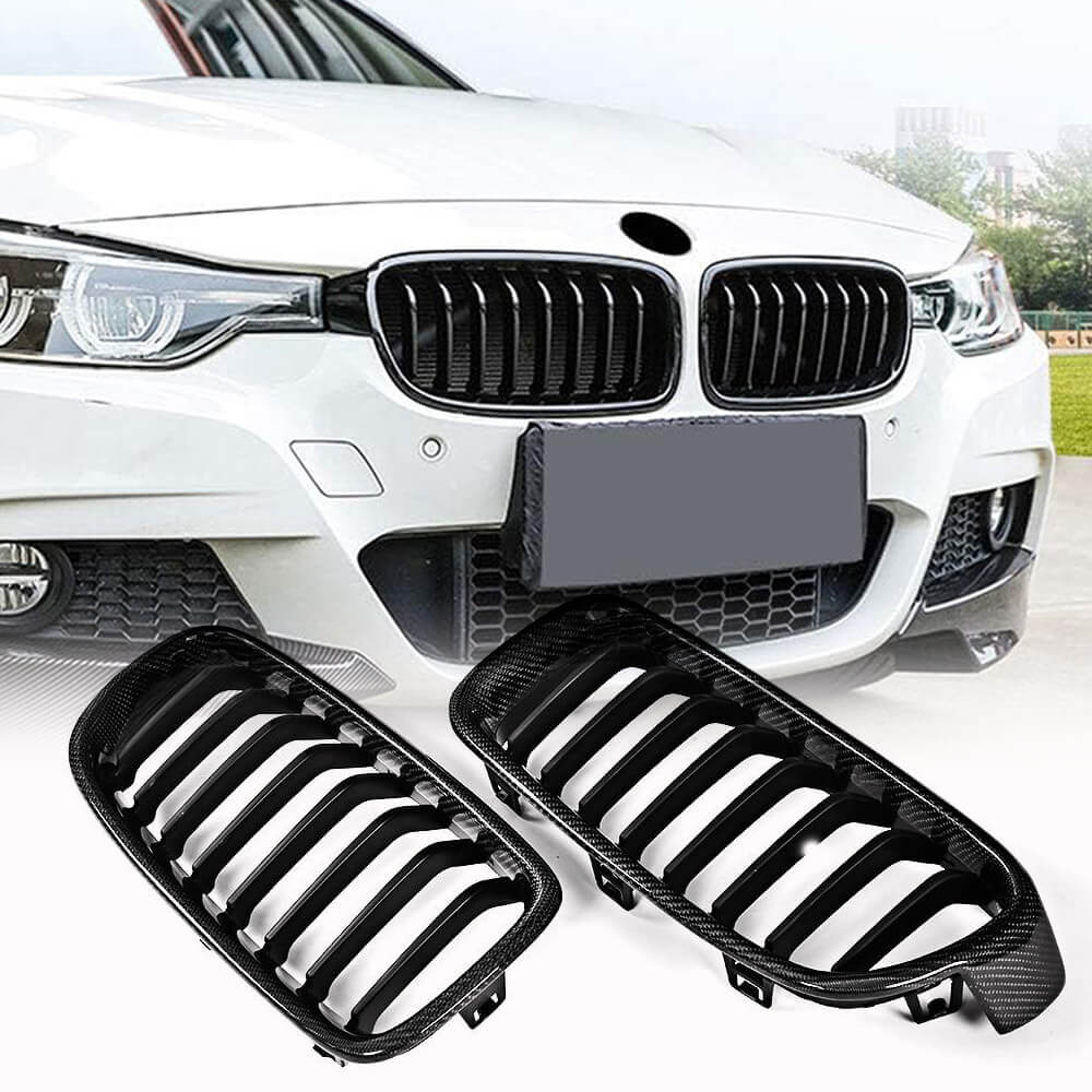 BMW F30 - ///M Style Front Kidney Grilles - Forged Carbon Fiber