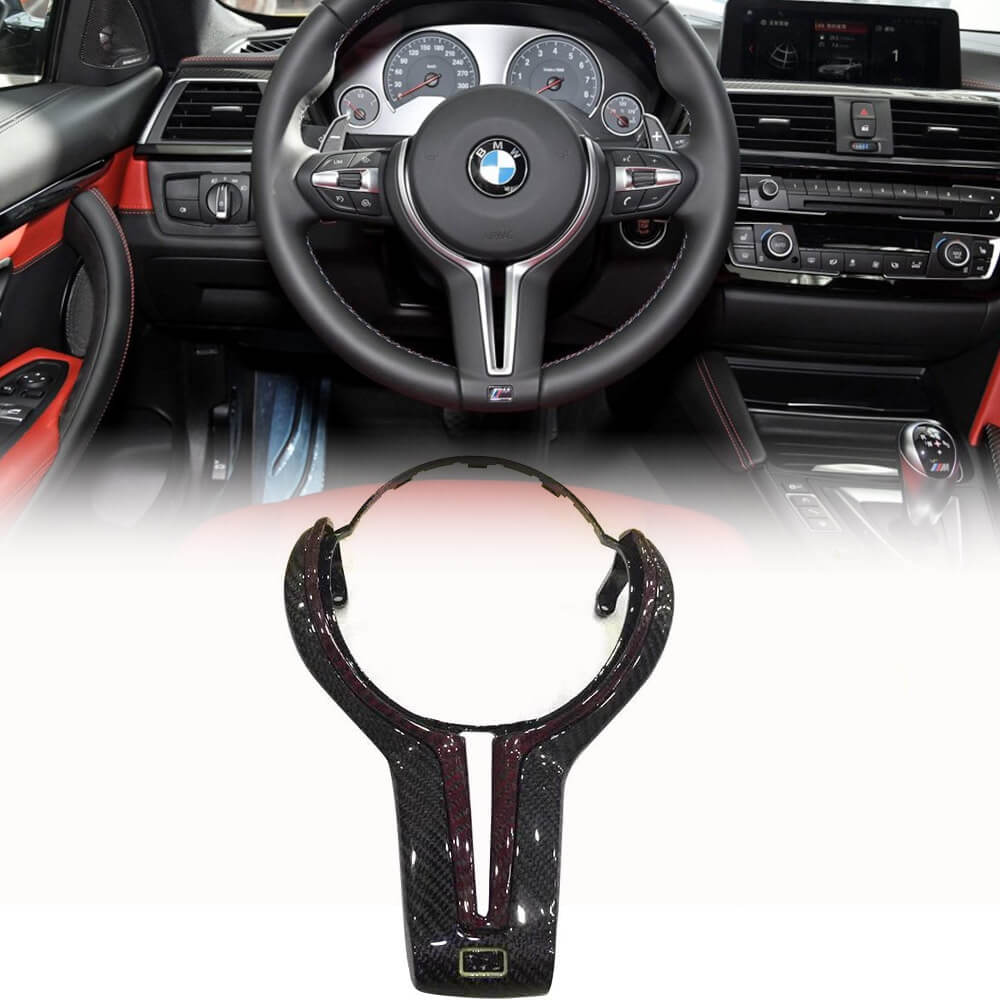 BMW F80 M3 F82 F83 M4 Carbon Fiber Steering wheel Covers Interior ...