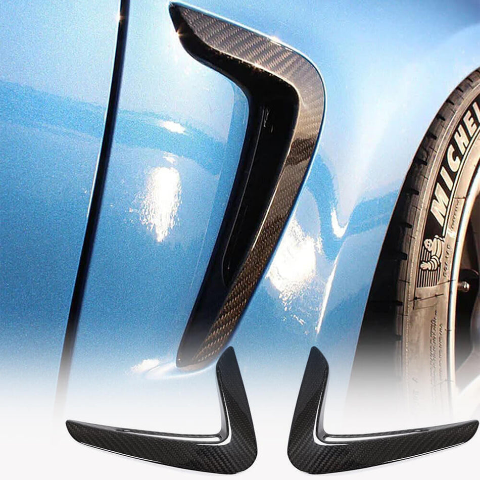 For BMW 4 Series F32 F33 F36 Dry Carbon Fiber Side Air Fender Vent Cover Trims | 420i 428i 430i 435i 440i