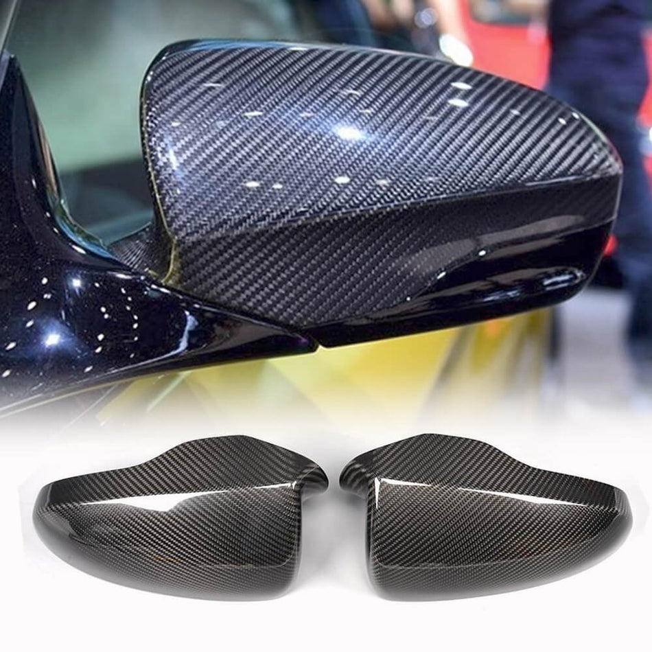 For BMW 5 Series F10 M5 12-14 Add-on Carbon Fiber Mirror Covers Side Rearview Mirror Cover Caps Pair