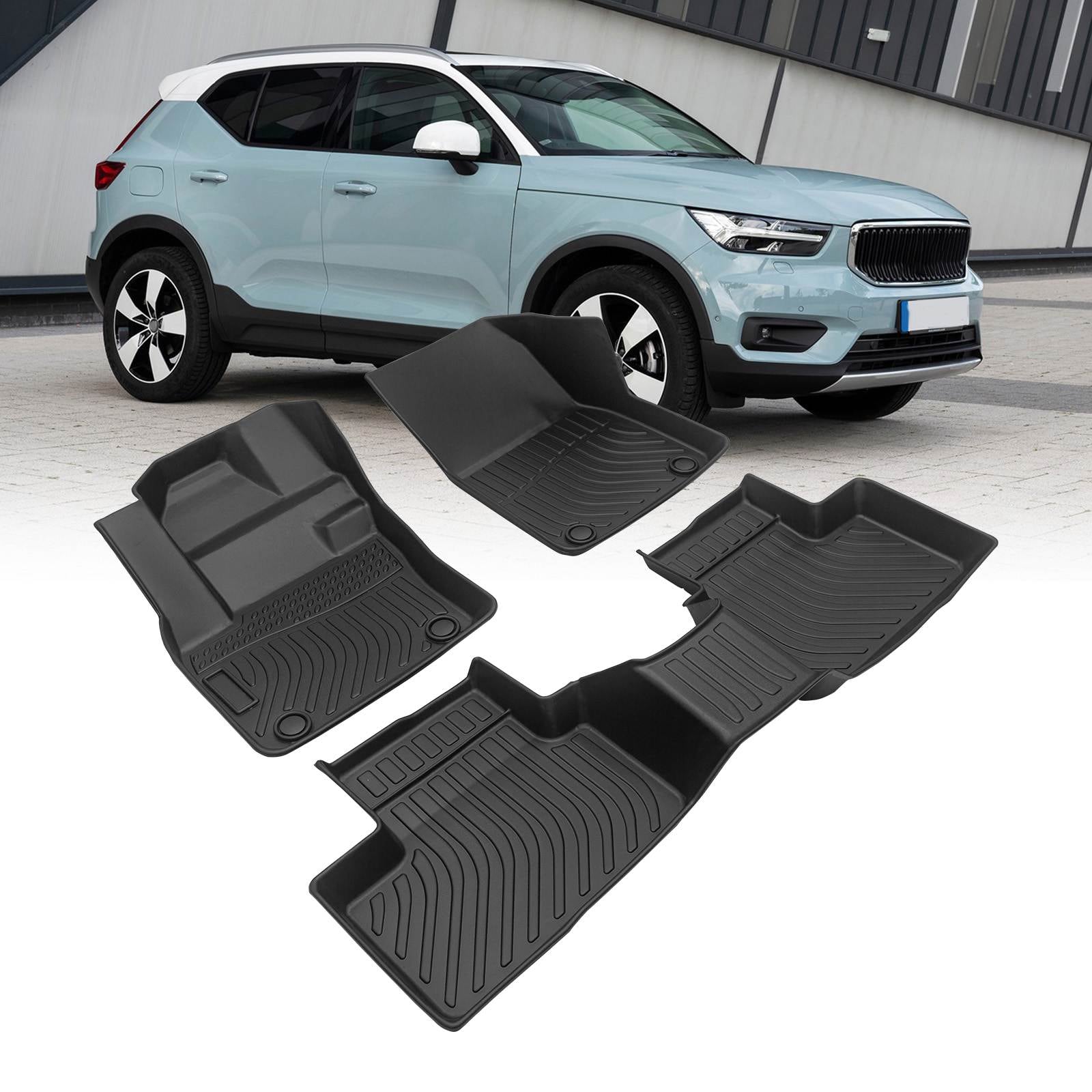 Car Floor Mats for 20192022 Volvo XC40 Black AllWeather TPE Rubber