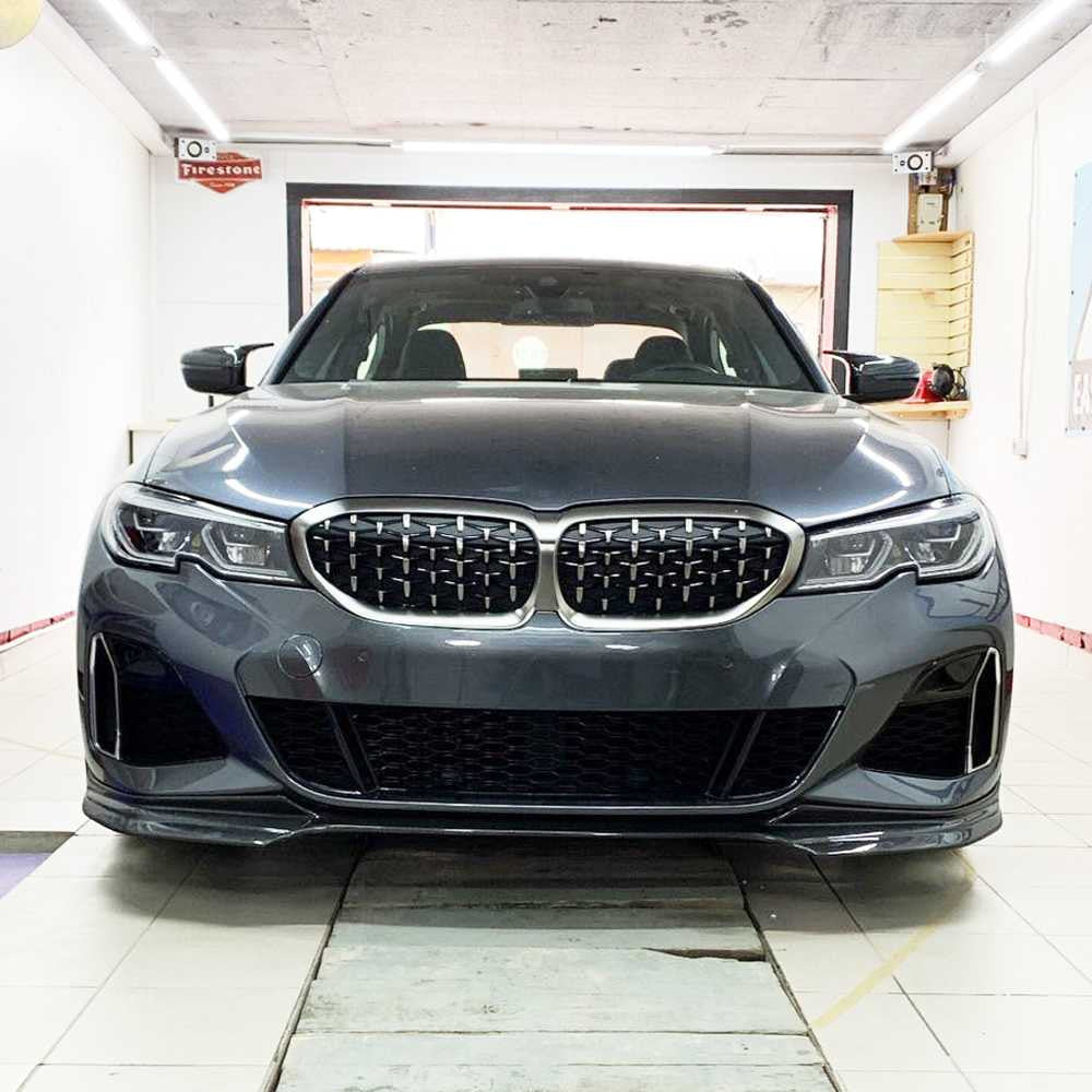 thumbnail image 2 of Gloss Black Front Bumper Lip Splitter Kit For BMW G20 330i M340i M Sport 2019-2021 2 of 5