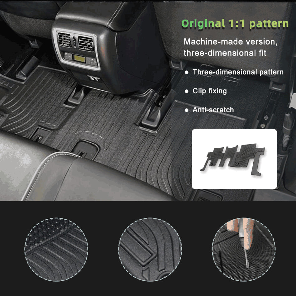 For Nissan Pathfinder 2013-2021 Car Floor Mats All-Weather TPE Rubber Floor Mats Black