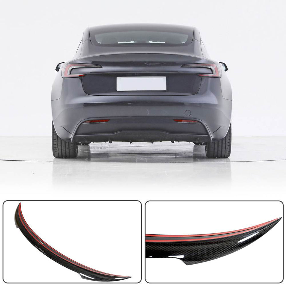 For Tesla Model 3 2023 Dry Carbon Fiber Rear Trunk Spoiler Wing Lip Car Spoiler