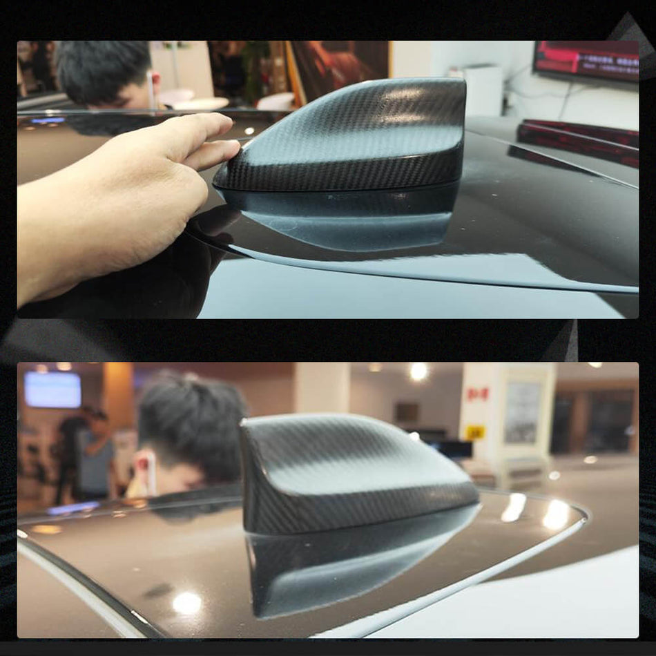 For Ford Mustang Mach-E Sport Utility 4-Door Dry Carbon Fiber Car Shark Fin Roof Antenna