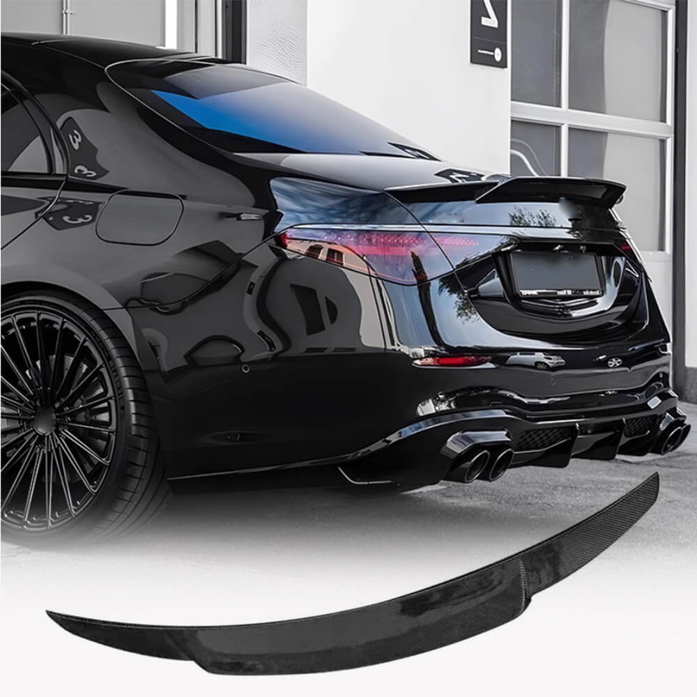 Real Carbon Fiber Rear Trunk Spoiler Wing For Mercedes-Benz W223 S500 S580 2021+