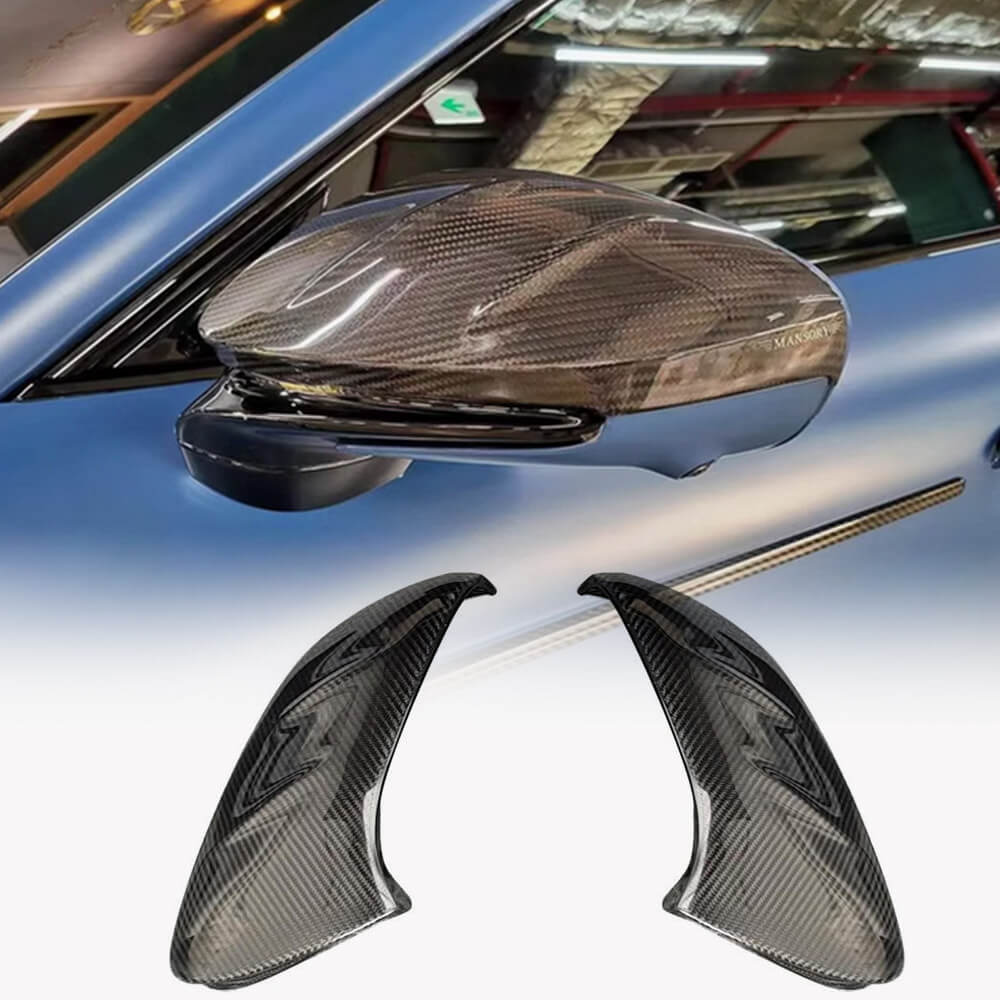 Porsche Taycan Turbo S 9J1 Carbon Fiber Mirror Housing Cover Caps