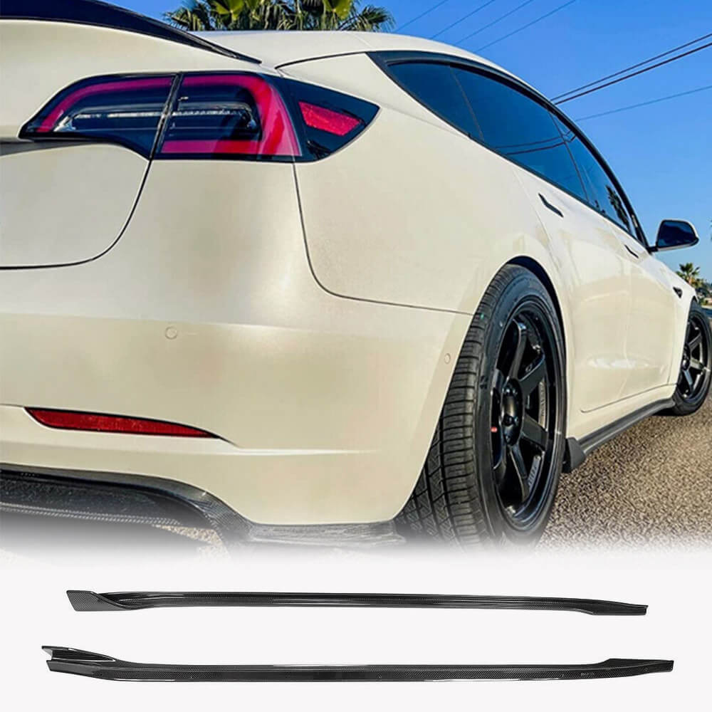 W2 Side Skirts Extension Lips For Tesla Model 3 X Y Carbon Fiber Look 85.4