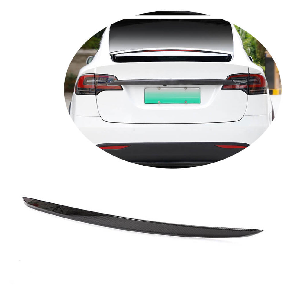 For Tesla Model X 2016-2020 Carbon Fiber Rear Trunk Tail Cover Trim