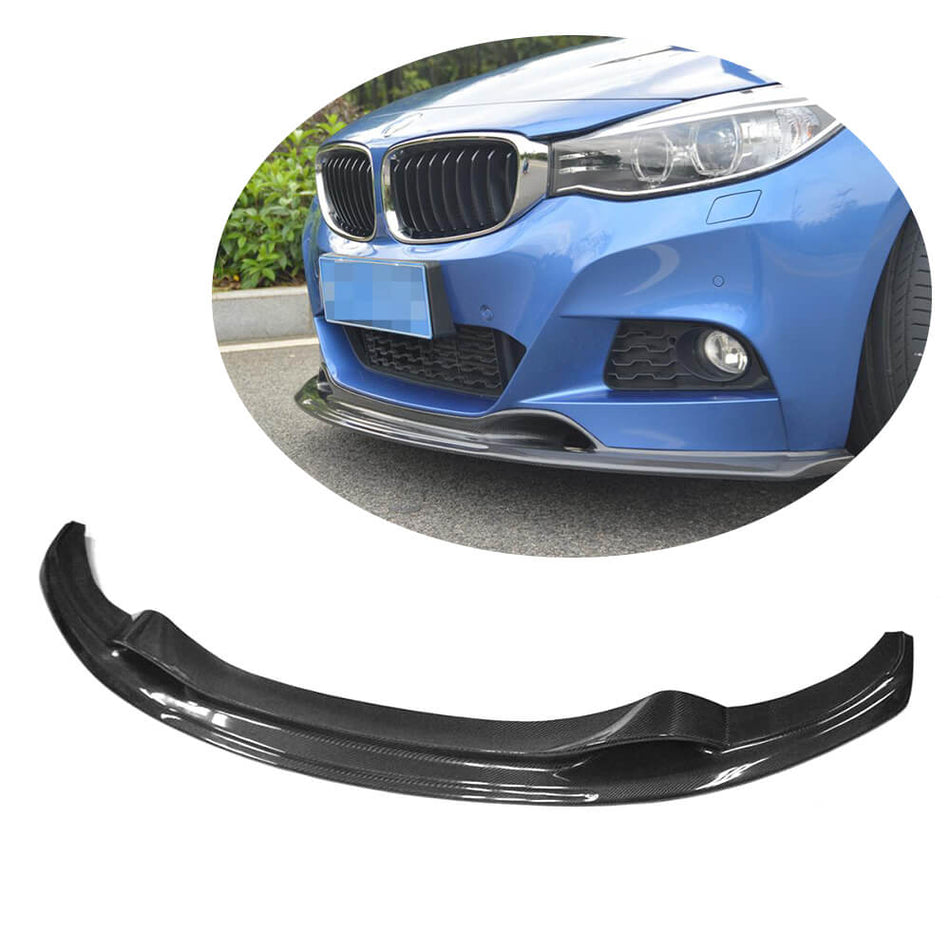 For BMW 3 Series F34 M Sport GT Carbon Fiber Front Bumper Lip Spoiler Wide Body Kit | 320i 328i 330i 335i 340i M-tech