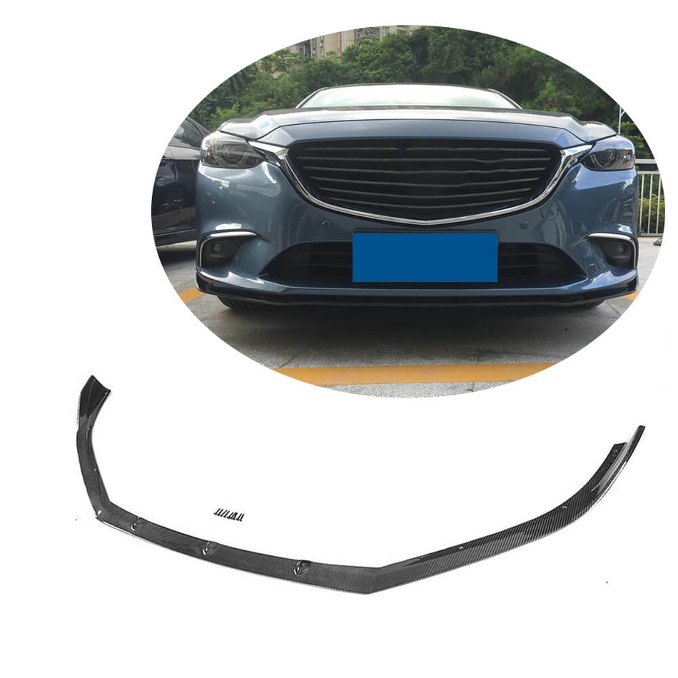 For Mazda 6 Atenza Sedan Carbon Fiber Front Bumper Lip Chin Spoiler Wide Body Kit