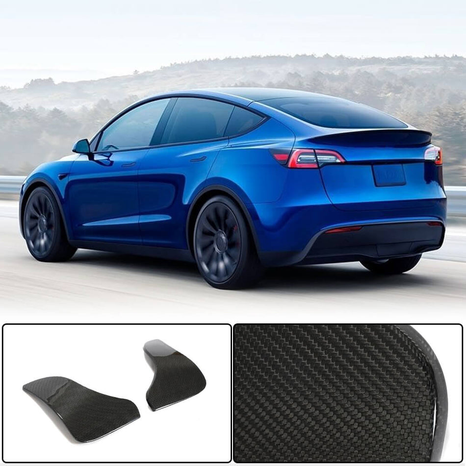 For Tesla Model Y Dry Carbon Fiber Rear Bumper Splitter Apron Flaps