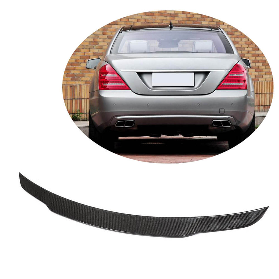 For Mercedes Benz W221 Carbon Fiber Rear Trunk Spoiler Boot Wing Lip | S280 S300 S350 S400 S450 S500 550 S63 AMG