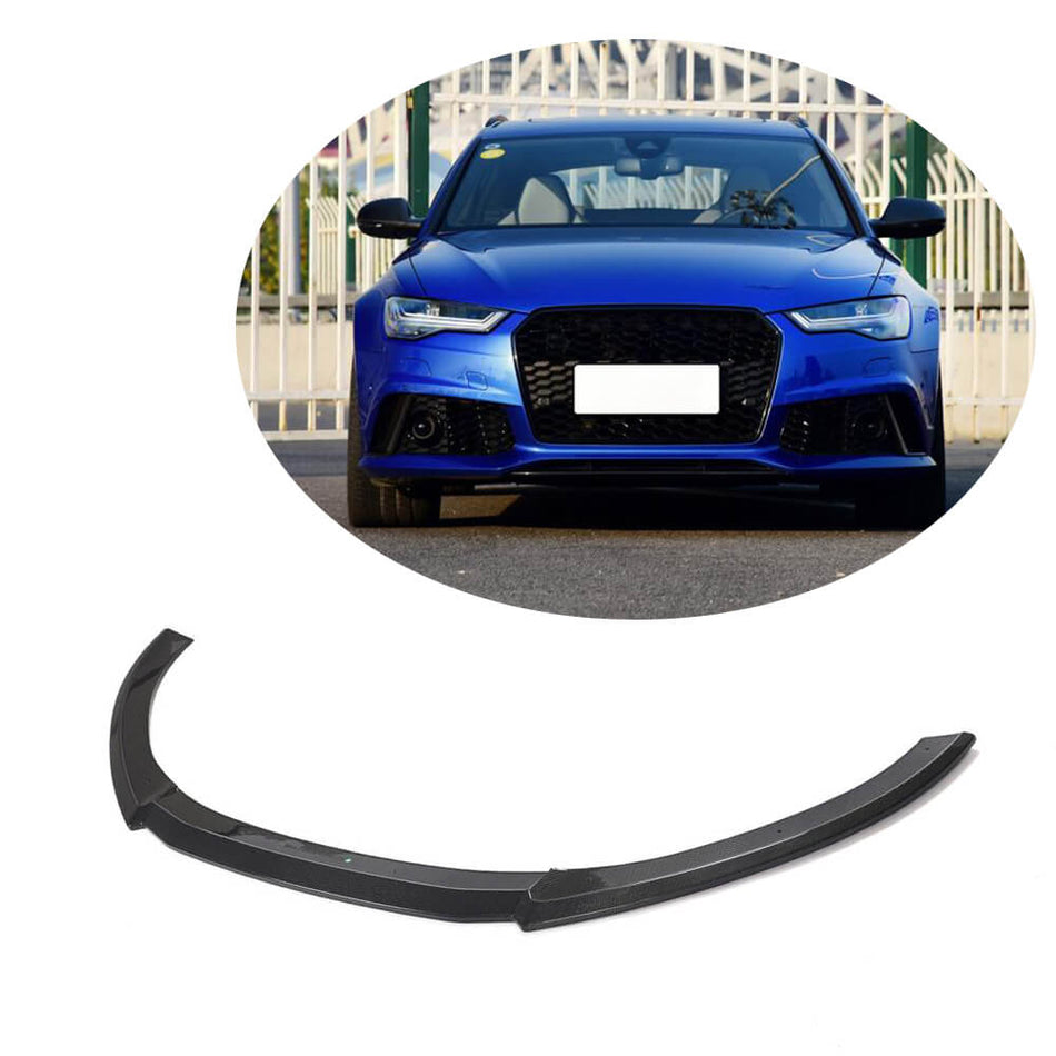 For Audi RS6 8V 8V.5 Avant Carbon Fiber Front Bumper Lip Chin Spoiler