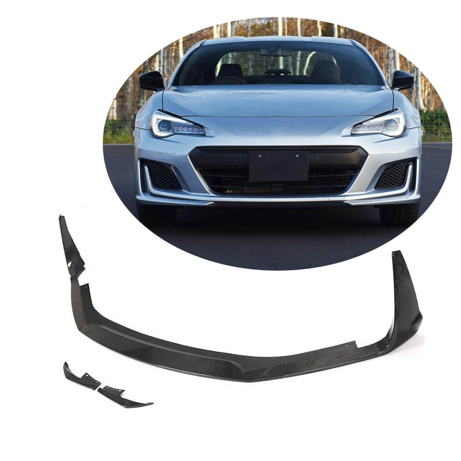 For Subaru BRZ Coupe 2017-2020 Carbon Fiber Front Bumper Lip Chin Spoiler Wide Body Kit