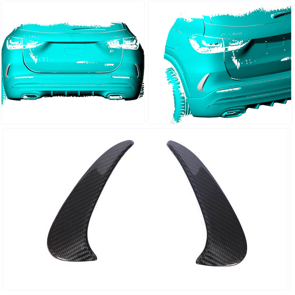 For Mercedes Benz H247 GLA250 Carbon Fiber Rear Bumper Fins Air Vent Canards Body Kits