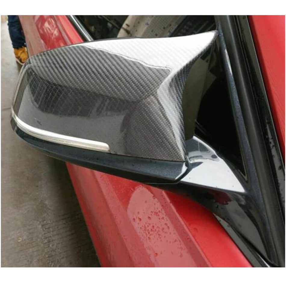 For BMW 5 Series F10 Carbon Fiber Replacement Side Mirror Cover Caps | 520i 523i 528i 530i 535i 550i