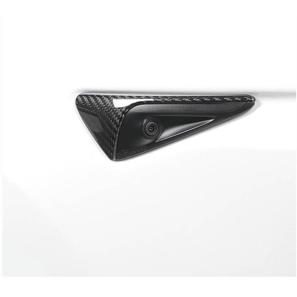 For Tesla Model S/Model 3/Model X 12-20 Carbon Fiber Side Camera Marker Fender Cover