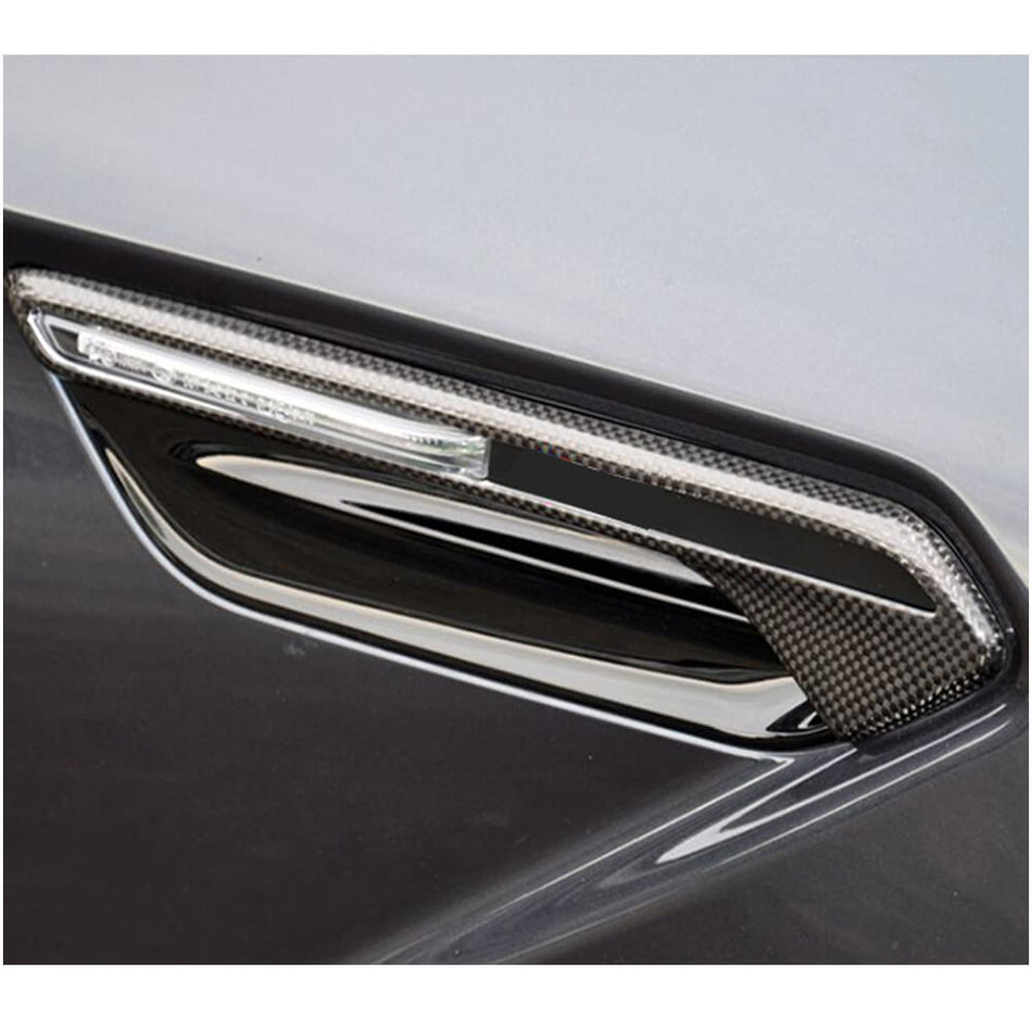 For BMW 6 Series F06 F12 F13 M6 Dry Carbon Fiber Side Lamp Air Fender Vent Cover Trims
