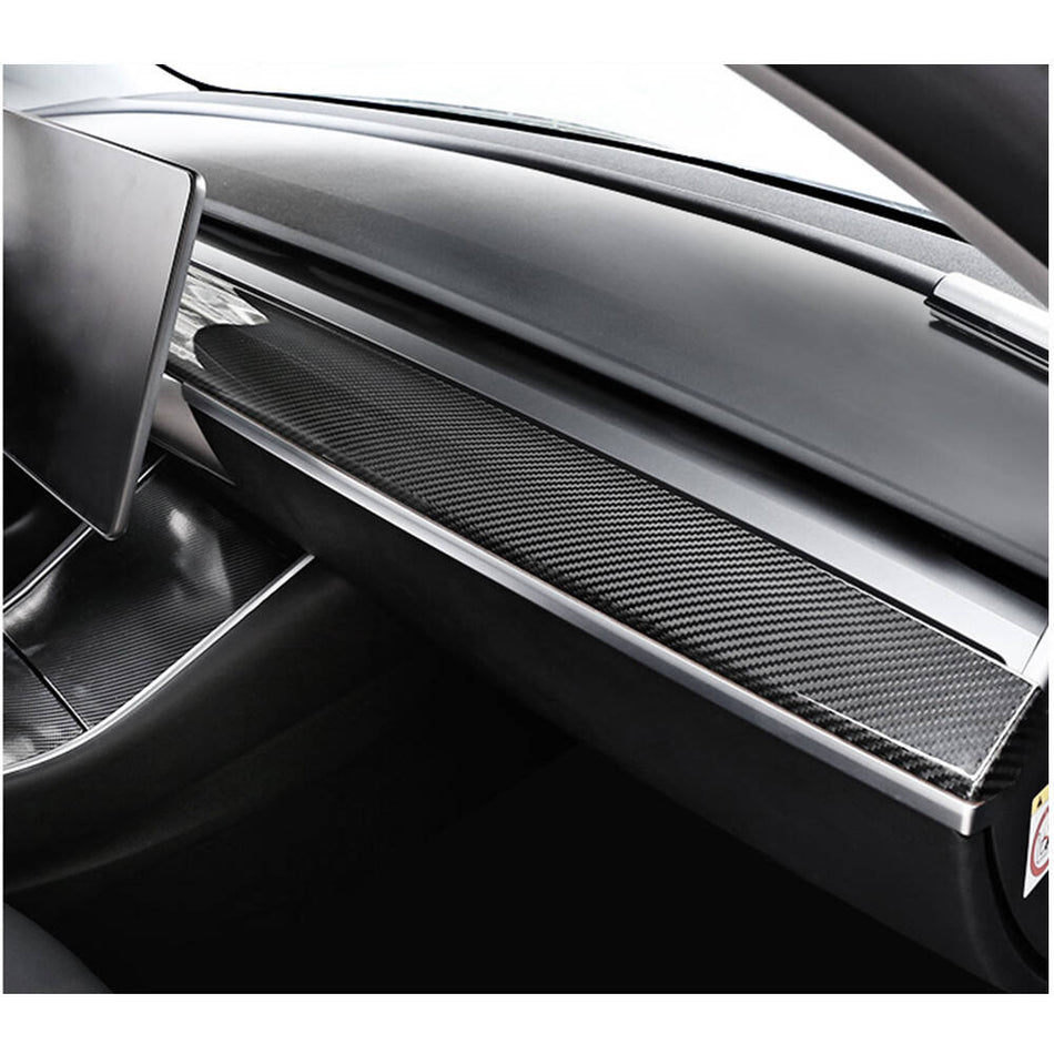 For Tesla Model 3 & Y Dry Carbon Fiber Interior Dashboard Decoration Cover Trim