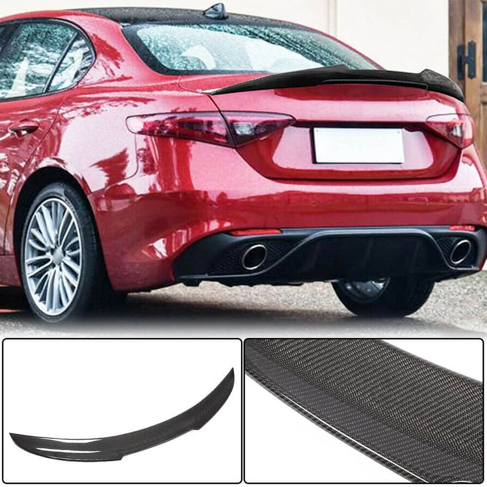 For Alfa Romeo Giulia 952 2016-2022 Carbon Fiber Rear Trunk Spoiler Boot Wing Lip Car Spoiler