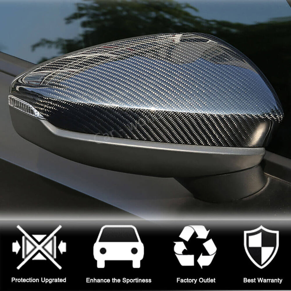 For Audi A3 Sline S3 RS3 8Y Sedan Carbon Fiber Side Mirror Cover Caps Pair LHD