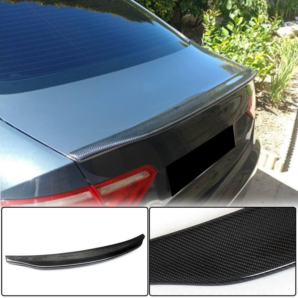 For Audi A5 B8 B8.5 Base Coupe Carbon Fiber Rear Trunk Spoiler Boot Wing Lip