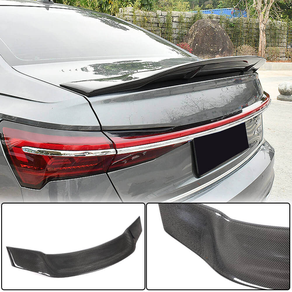 Audi A6 C8 S6 Carbon Fiber Rear Trunk Spoiler Wing Lip