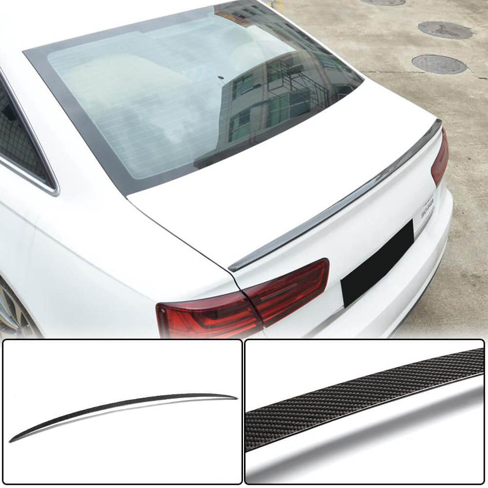 For Audi A6 Sline S6 C7 C7.5 Sedan Carbon Fiber Rear Trunk Spoiler Boot Wing Lip