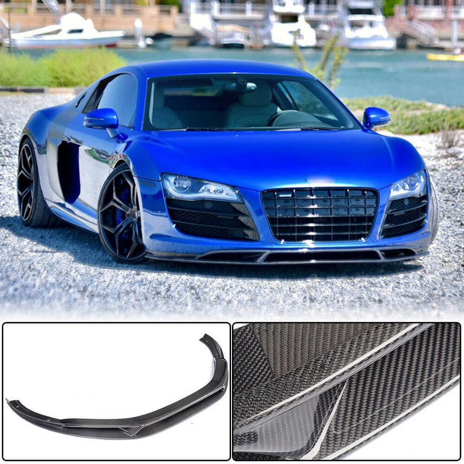 For Audi R8 V8 V10 GT Pre-facelift Carbon Fiber Front Bumper Lip Spoiler Wide Body Kit