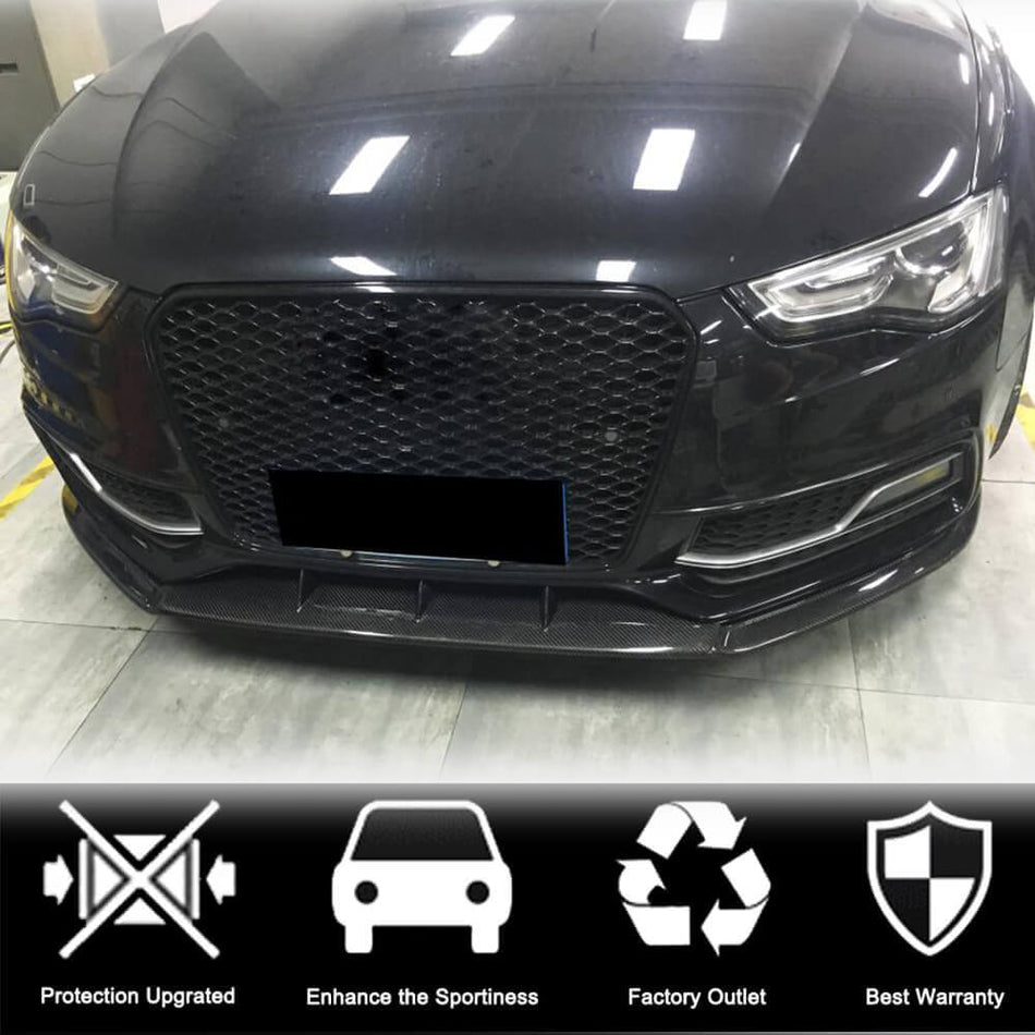 For Audi S5 A5 Sline B8.5 Facelift Carbon Fiber Front Bumper Lip Spoiler Splitter Wide Body Kit