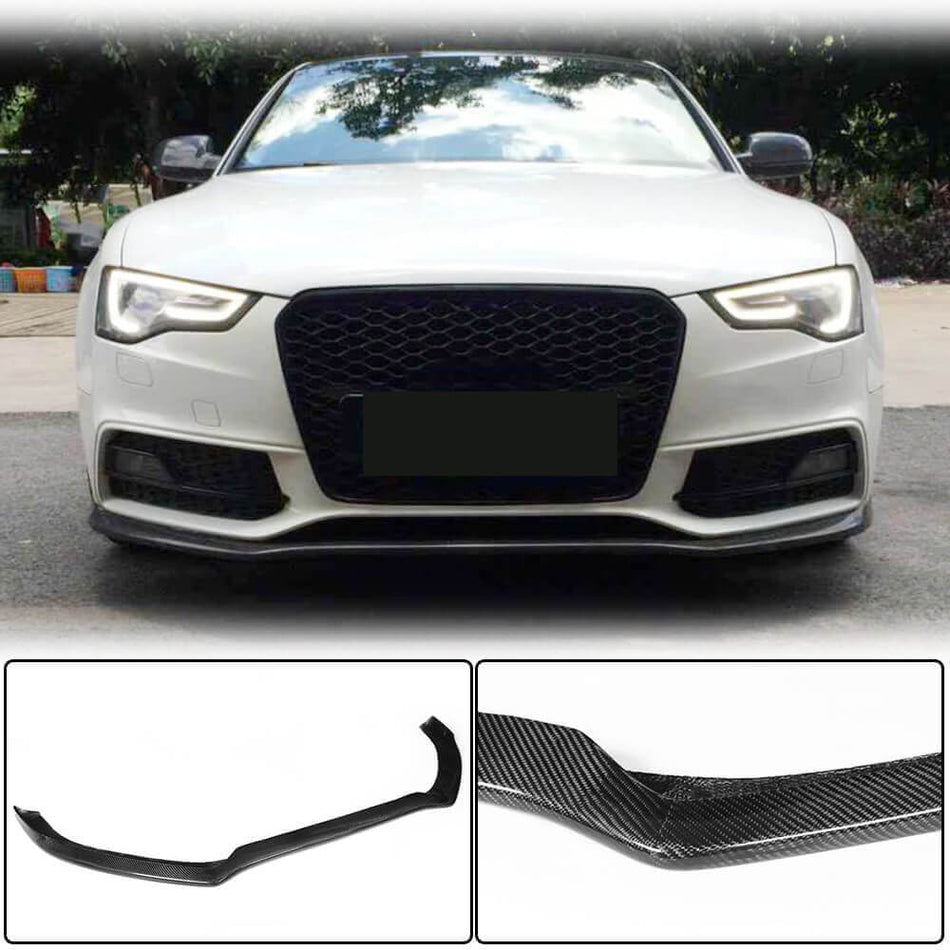 For Audi S5 A5 Sline B8.5 Facelift Carbon Fiber Front Bumper Lip Spoiler Wide Body Kit