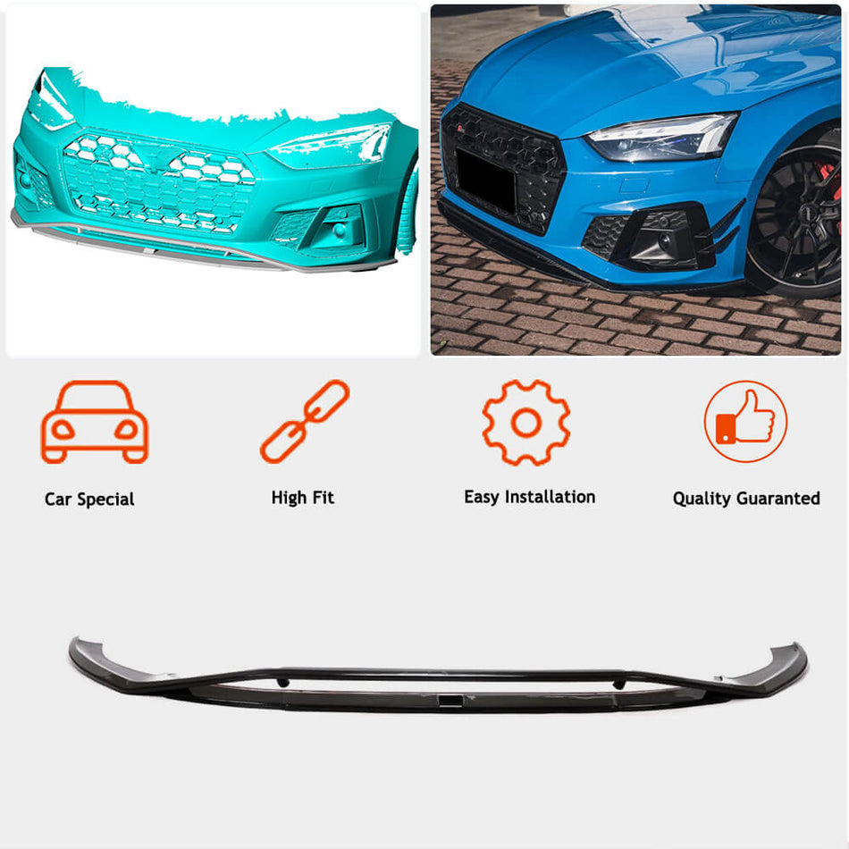 For Audi S5 A5 Sline B9.5 Dry Carbon Fiber Front Bumper Lip Chin Spoiler Wide Body Kit