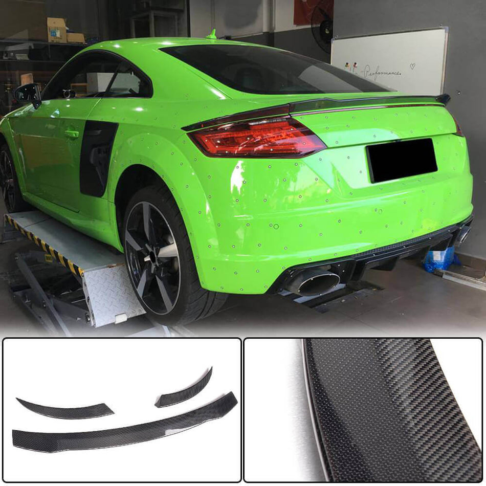 For Audi TT TTS MK3 8S Carbon Fiber Rear Trunk Spoiler Boot Wing Lip