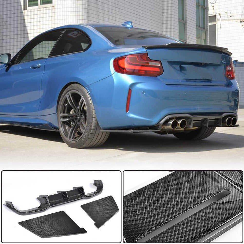 For BMW 2 Series F87 M2 M2C Carbon Fiber Rear Bumper Diffuser Vanace Lip
