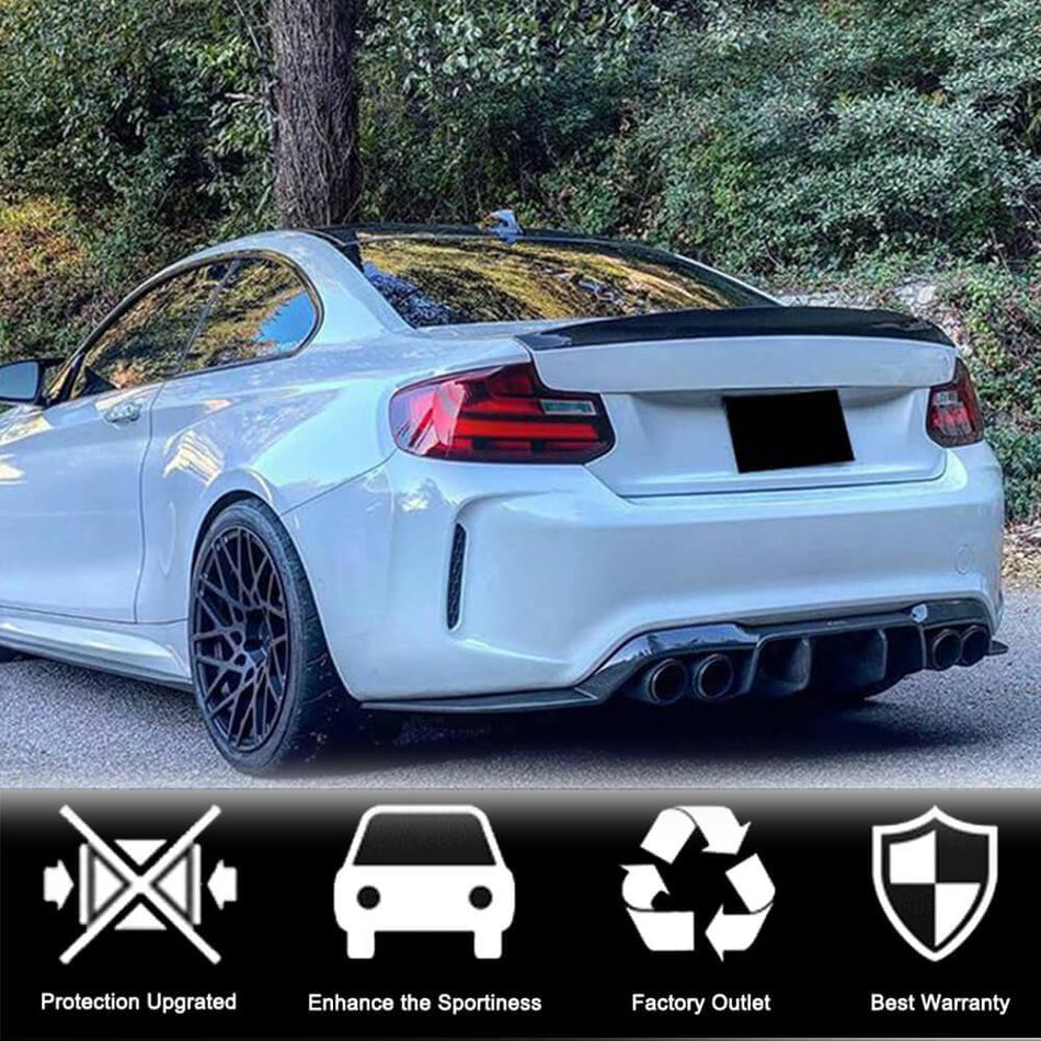 For BMW 2 Series F87 M2 M2C Carbon Fiber Rear Bumper Diffuser Valance Lip