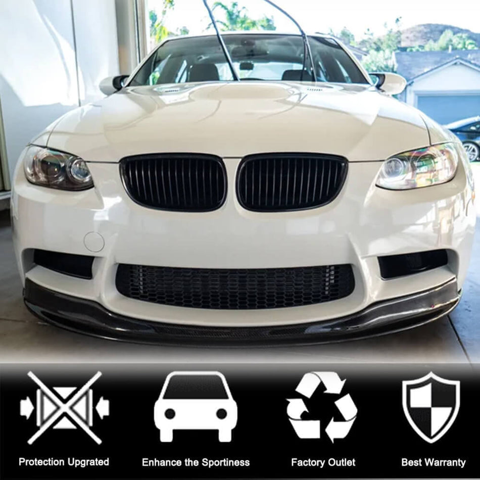 For BMW 3 Series E90 E92 E93 M3 Carbon Fiber Front Bumper Lip Chin Spoiler Wide Body Kit