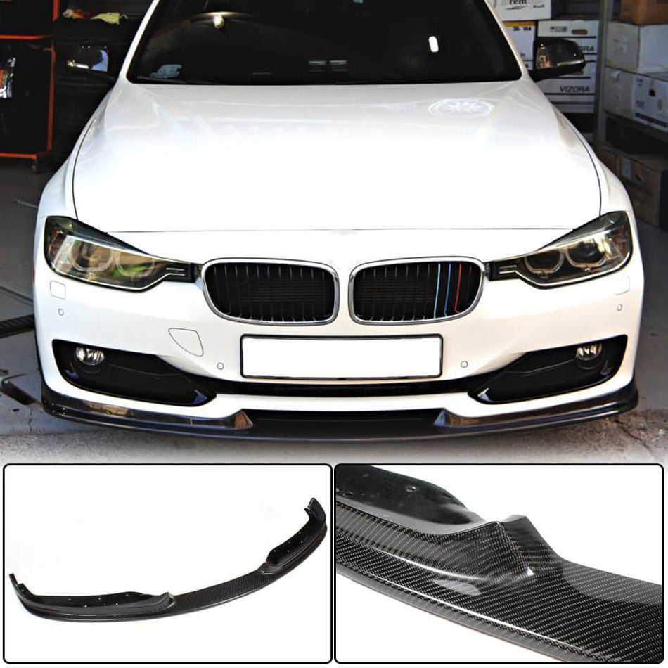 For BMW 3 Series F30 Pre-LCI Carbon Fiber Front Bumper Lip Chin Spoiler | 320i 328i 335i Base