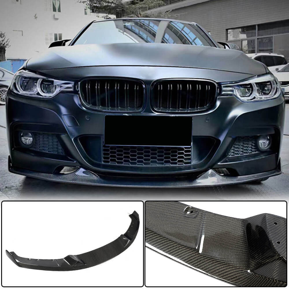 Car Front Bumper Spoiler Lip For 2012-2018 BMW F30 3 Series M Sport Carbon  Fiber