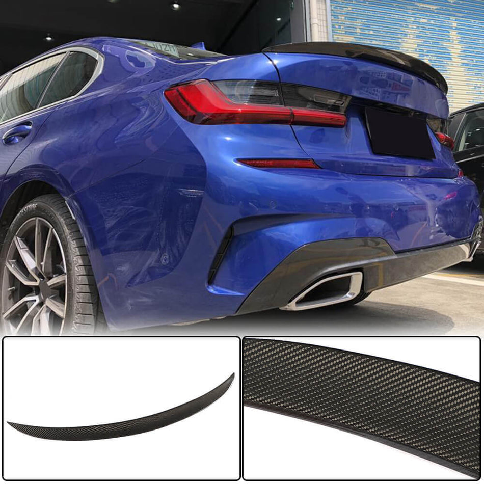 For BMW 3 Series G20 G80 M3 Carbon Fiber Rear Trunk Spoiler Boot Wing Lip | 318i 320i 330i 330e M340i