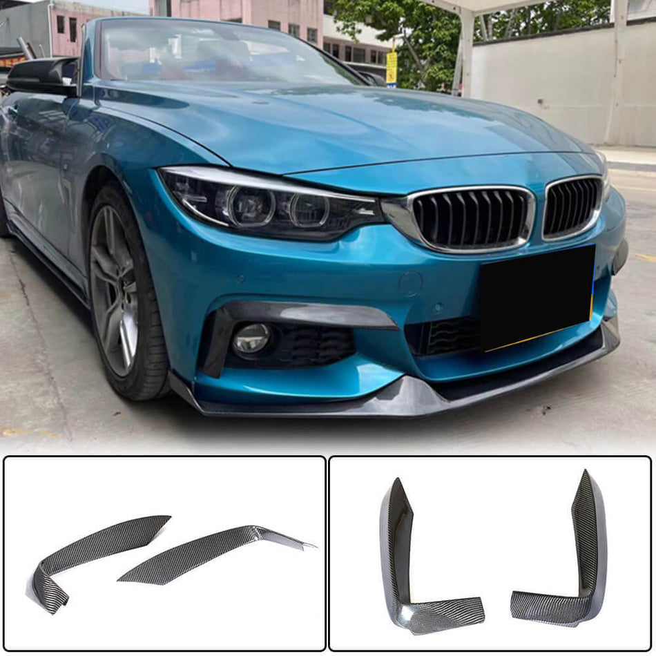 For BMW 4 Series F32 F33 F36 M Sport Carbon Fiber Front Bumper Fog Light Canards Air Vent | 420i 428i 430i 435i 440i M Tech