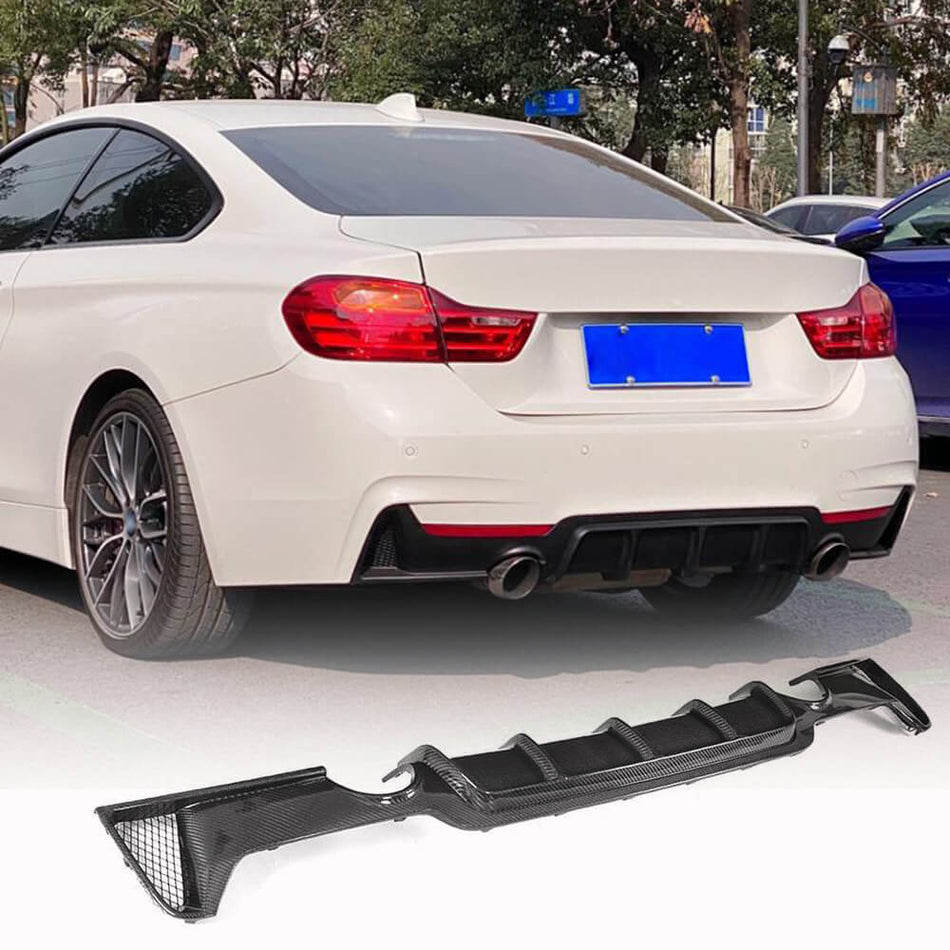 For BMW 4 Series F32 F33 F36 M Sport Carbon Fiber Rear Bumper Diffuser Valance Lip | 420i 428i 430i 435i 440i M Tech