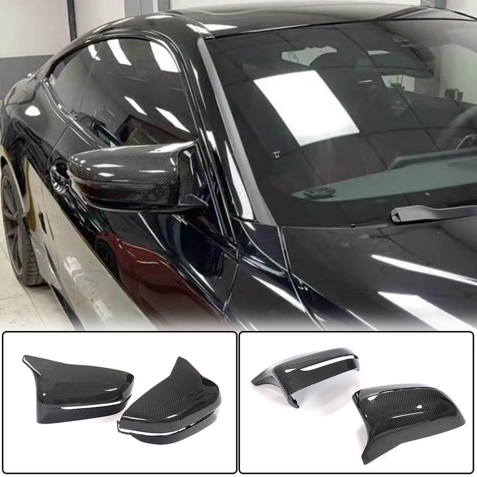 For BMW 4 Series G22 G23 Carbon Fiber Replacement Side Mirror Cover Caps Pair | 420i 430i M440i 420d 430d M440d