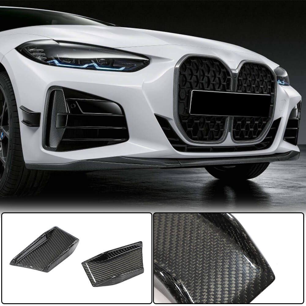 BMW G22 G23 420i Carbon Fiber Front Bumper Aero Flicks Air Fender Vents