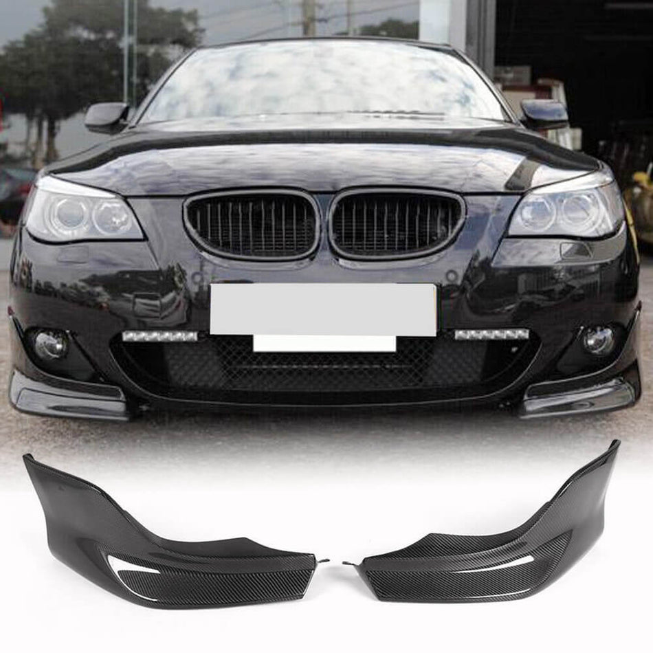 For BMW 5 Series E60 M Sport Carbon Fiber Front Bumper Splitter Cupwing Winglets Canard Flaps
