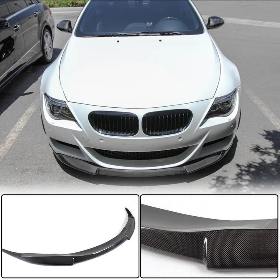 For BMW 6 Series E63 E64 M6 Carbon Fiber Front Bumper Lip Spoiler Wide Body Kit
